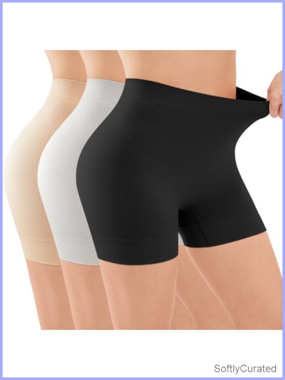 3 Pack Slip Shorts Anti Chafing Seamless Under Dress Shaping Boyshort